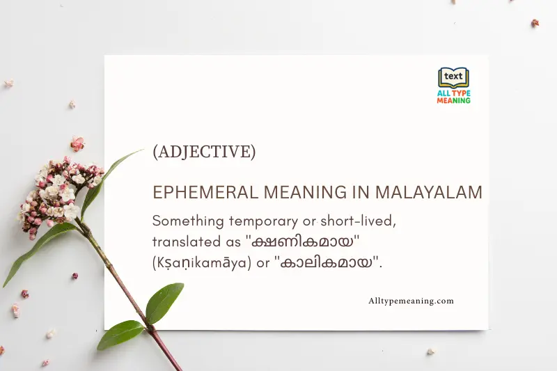 ephemeral meaning in malayalam