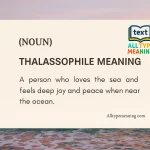thalassophile meaning