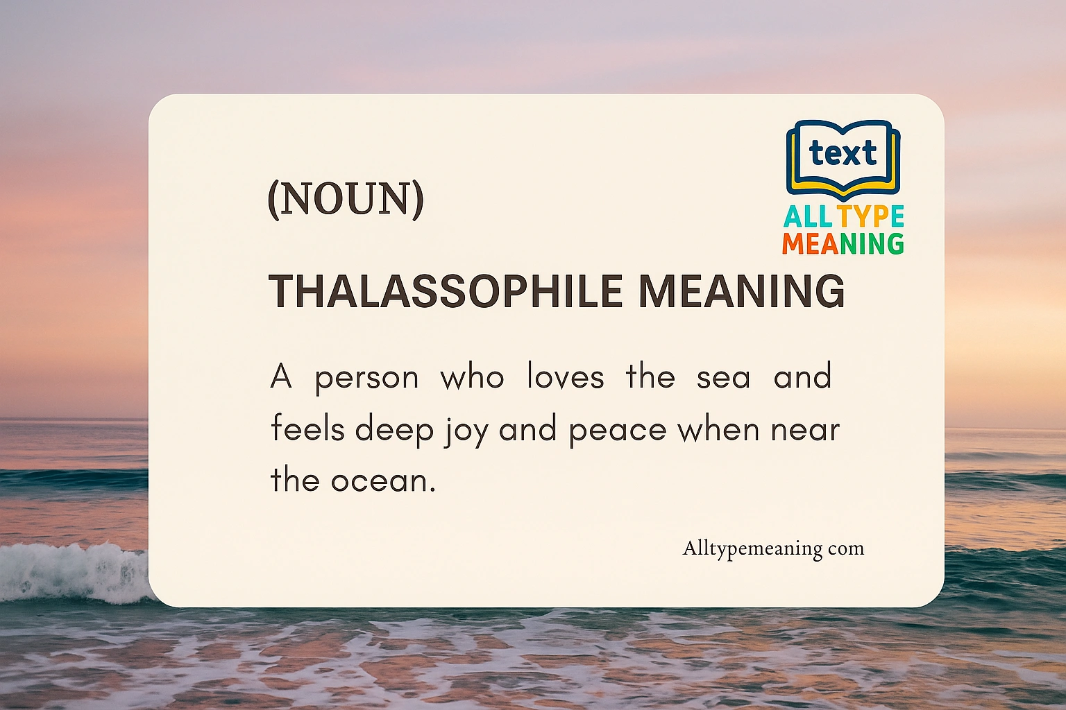 thalassophile meaning