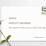 Apricity Meaning