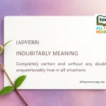 Indubitably meaning